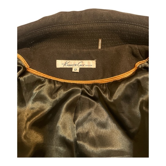 Kenneth Cole New York Women’s Size 12 Wool Belted Coat in Deep Olive 🫒 - Picture 10 of 12